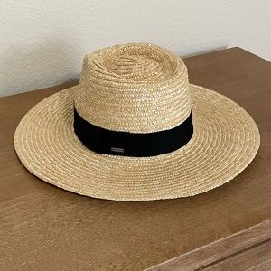 Small Brixton Joanna Straw Hat Honey/Black
